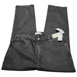 WOMANS Abercrombie Fitch The Ankle Straight Ultra High-Rise 33/16 JEANS BLACK